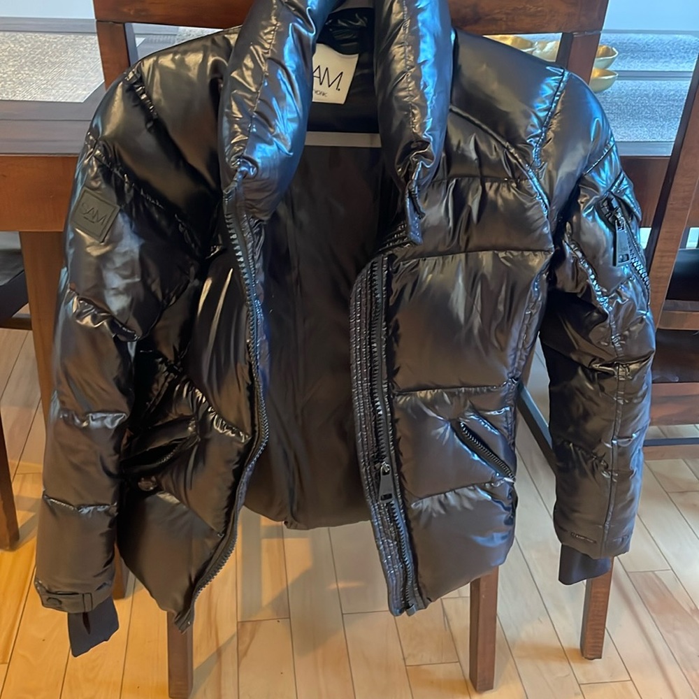 black shiny sam jacket gently used